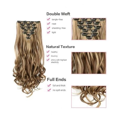 Two Tone Blonde Clip In Extensions offering natural look and easy application for added hair volume